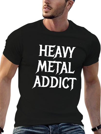 Heavy Metal Addict Black Graphic T-Shirt