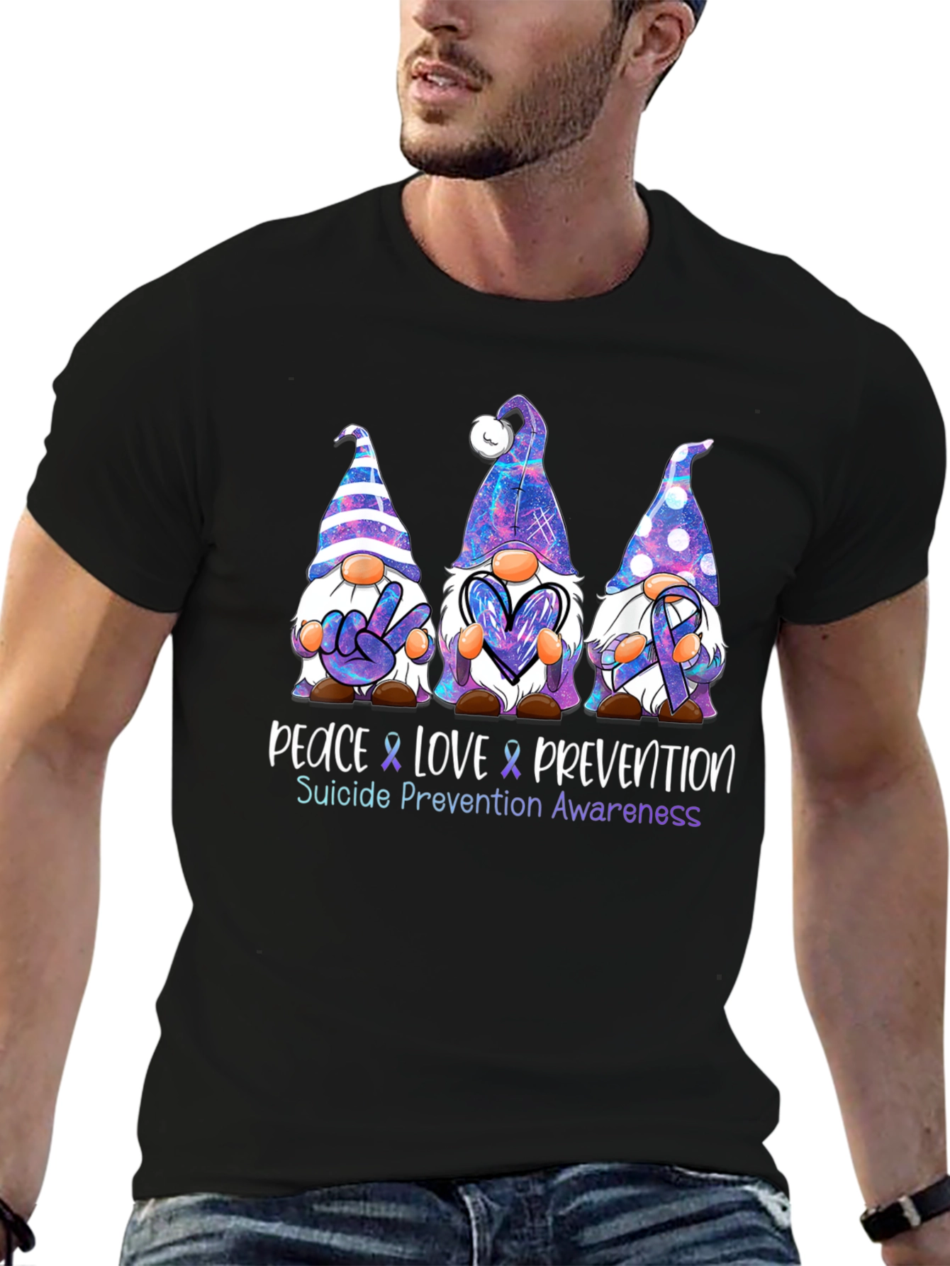 Peace Love Prevention Suicide Awareness Graphic Tee