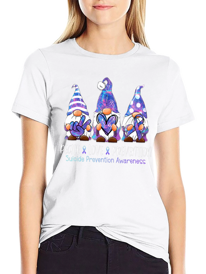 Peace Love Prevention Suicide Awareness Graphic Tee