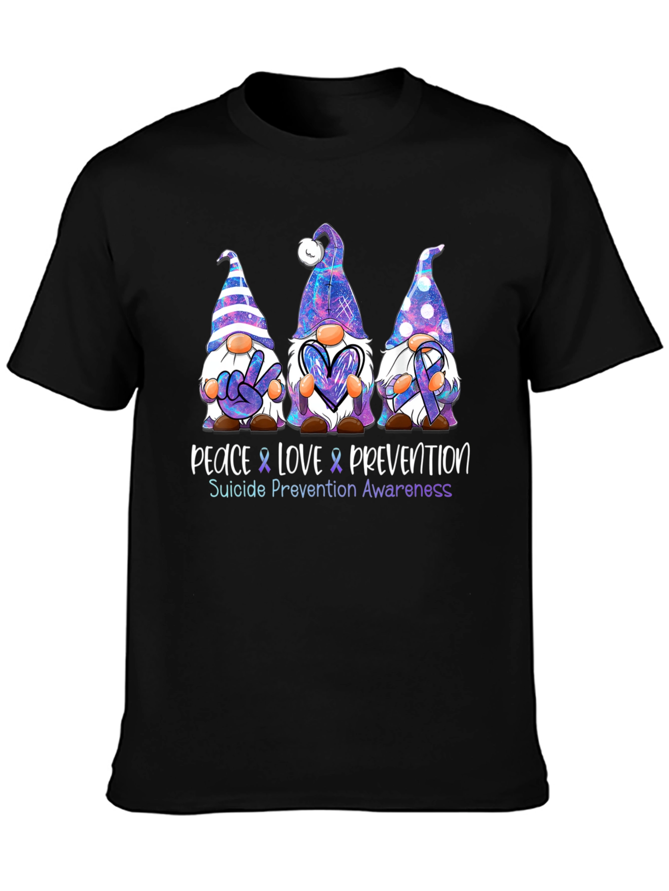Peace Love Prevention Suicide Awareness Graphic Tee
