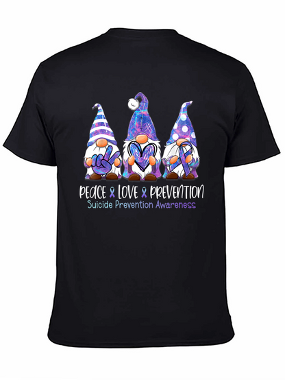 Peace Love Prevention Suicide Awareness Graphic Tee