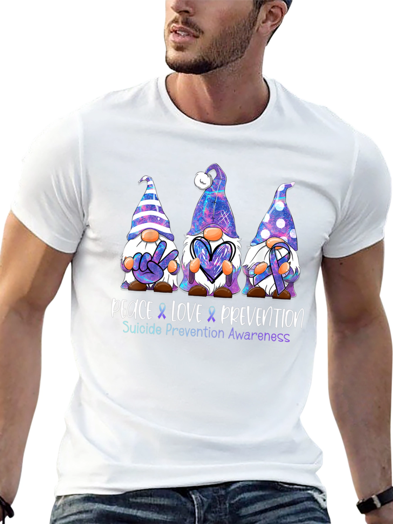 Peace Love Prevention Suicide Awareness Graphic Tee