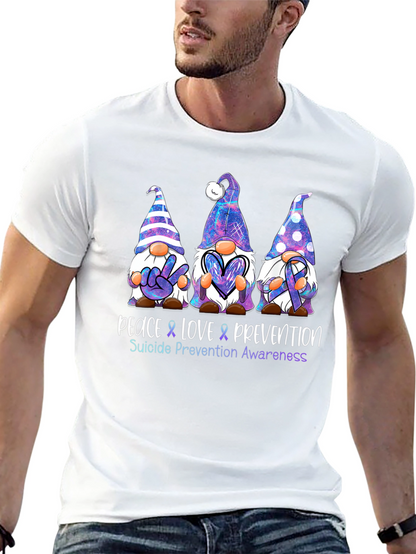 Peace Love Prevention Suicide Awareness Graphic Tee