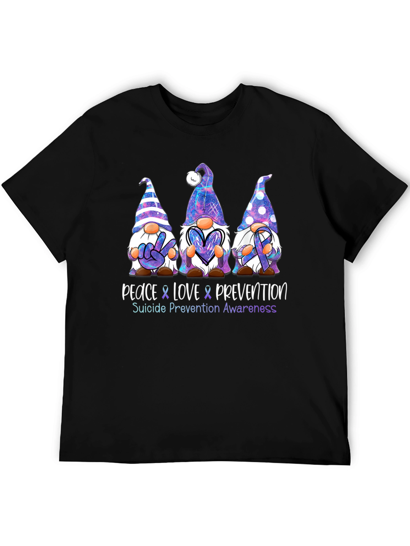 Peace Love Prevention Suicide Awareness Graphic Tee