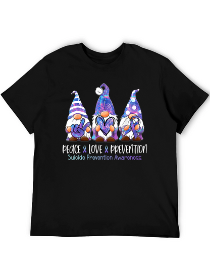 Peace Love Prevention Suicide Awareness Graphic Tee