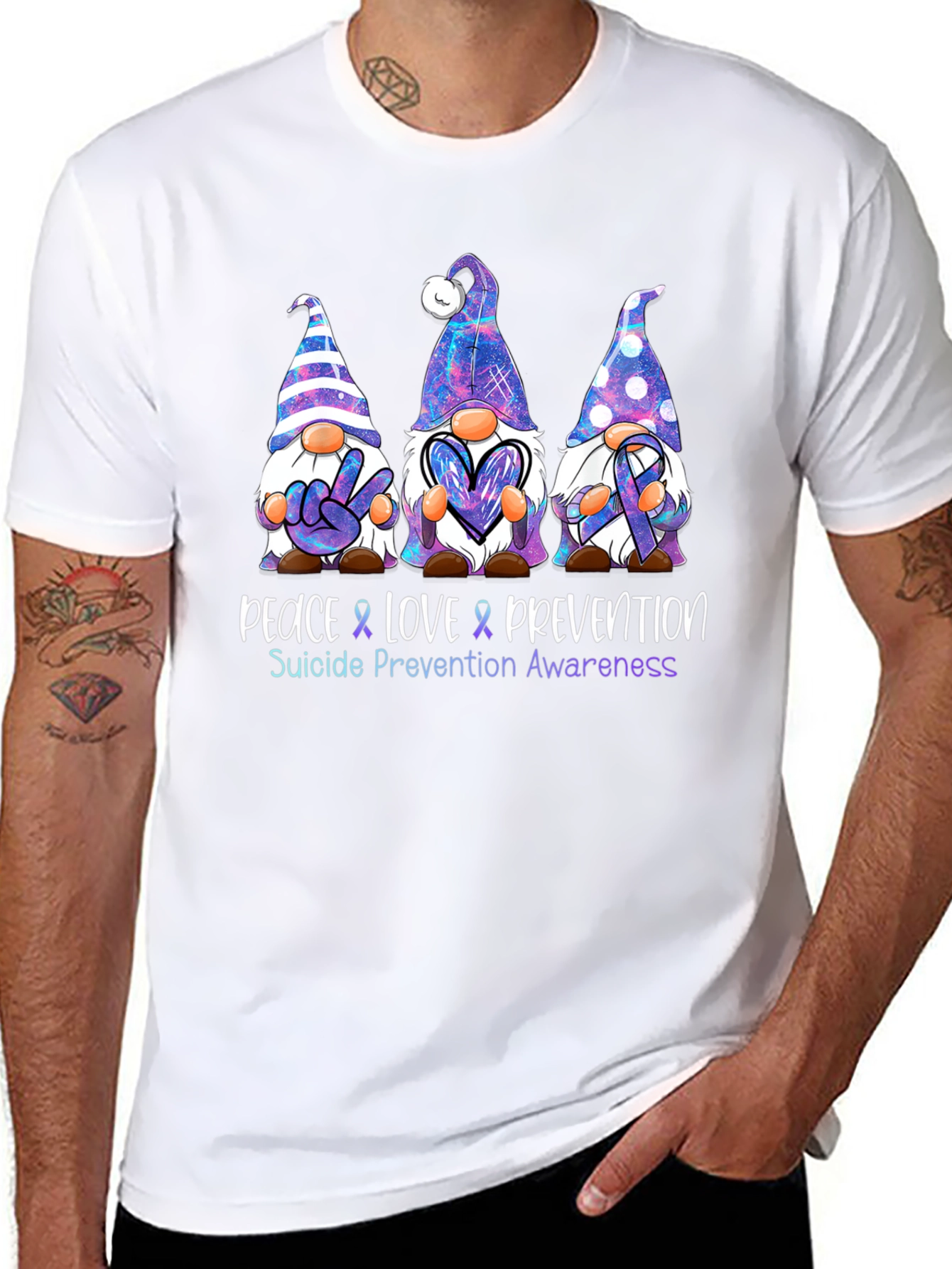 Peace Love Prevention Suicide Awareness Graphic Tee