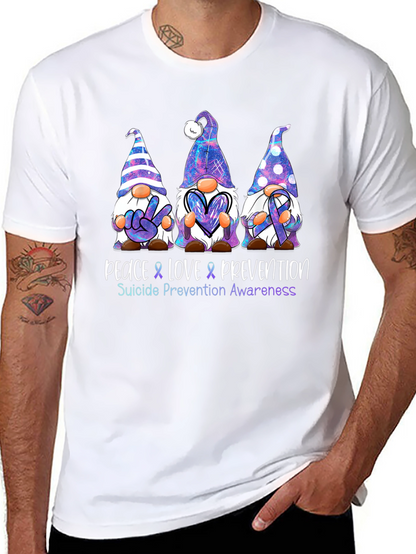 Peace Love Prevention Suicide Awareness Graphic Tee
