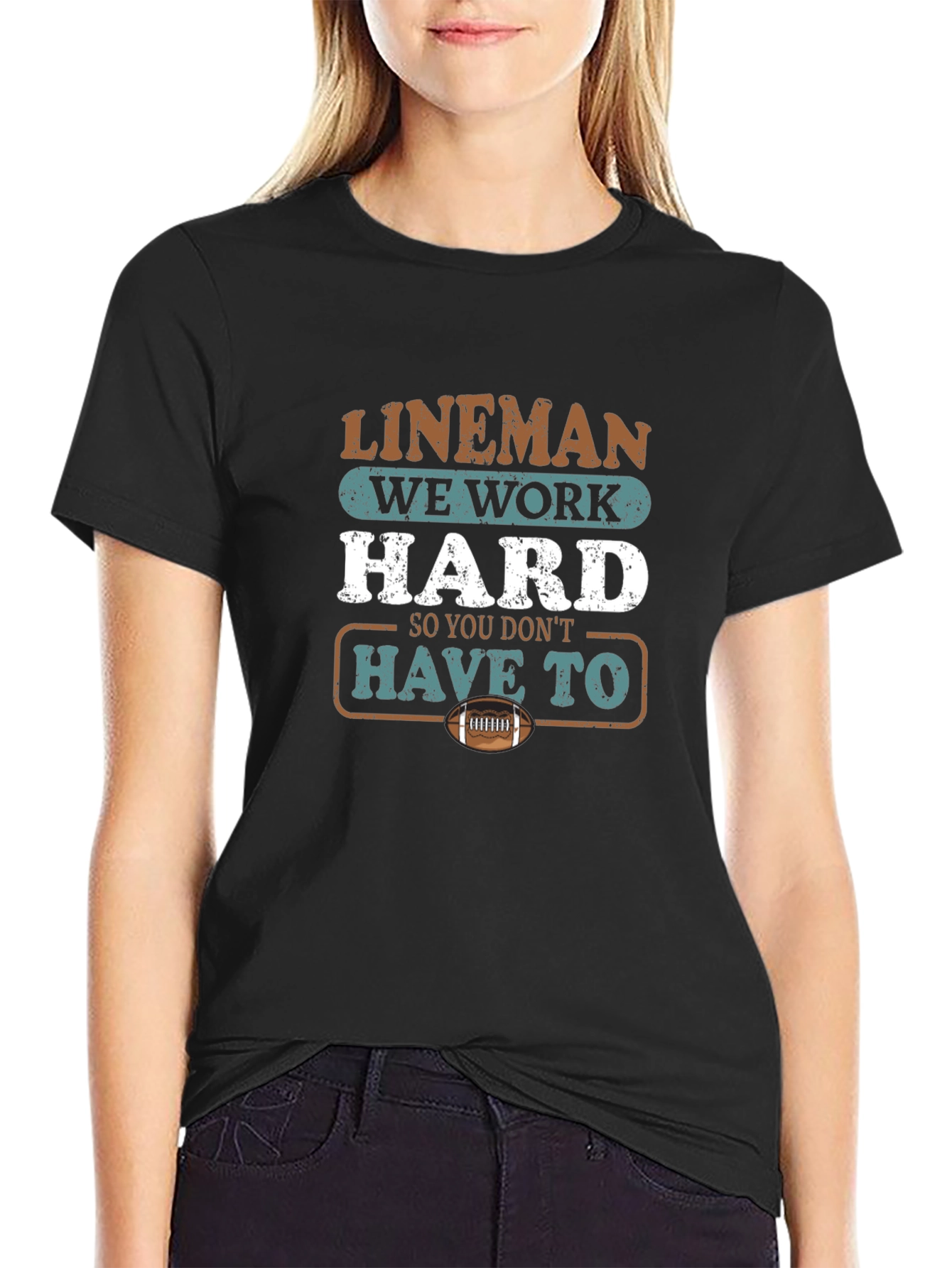 Lineman Work Hard Graphic Tee