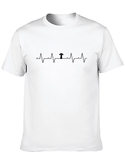 Mushroom Heartbeat T-Shirt - Black
