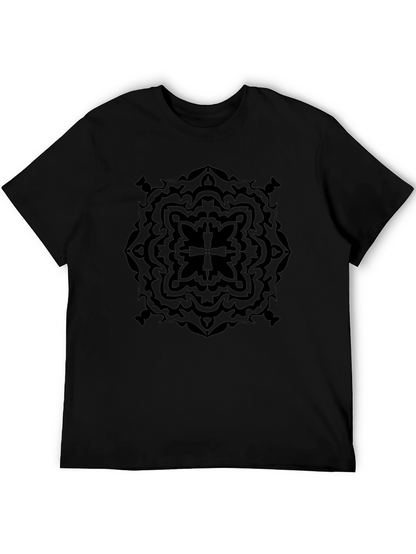 Black Geometric Mandala Graphic T-Shirt