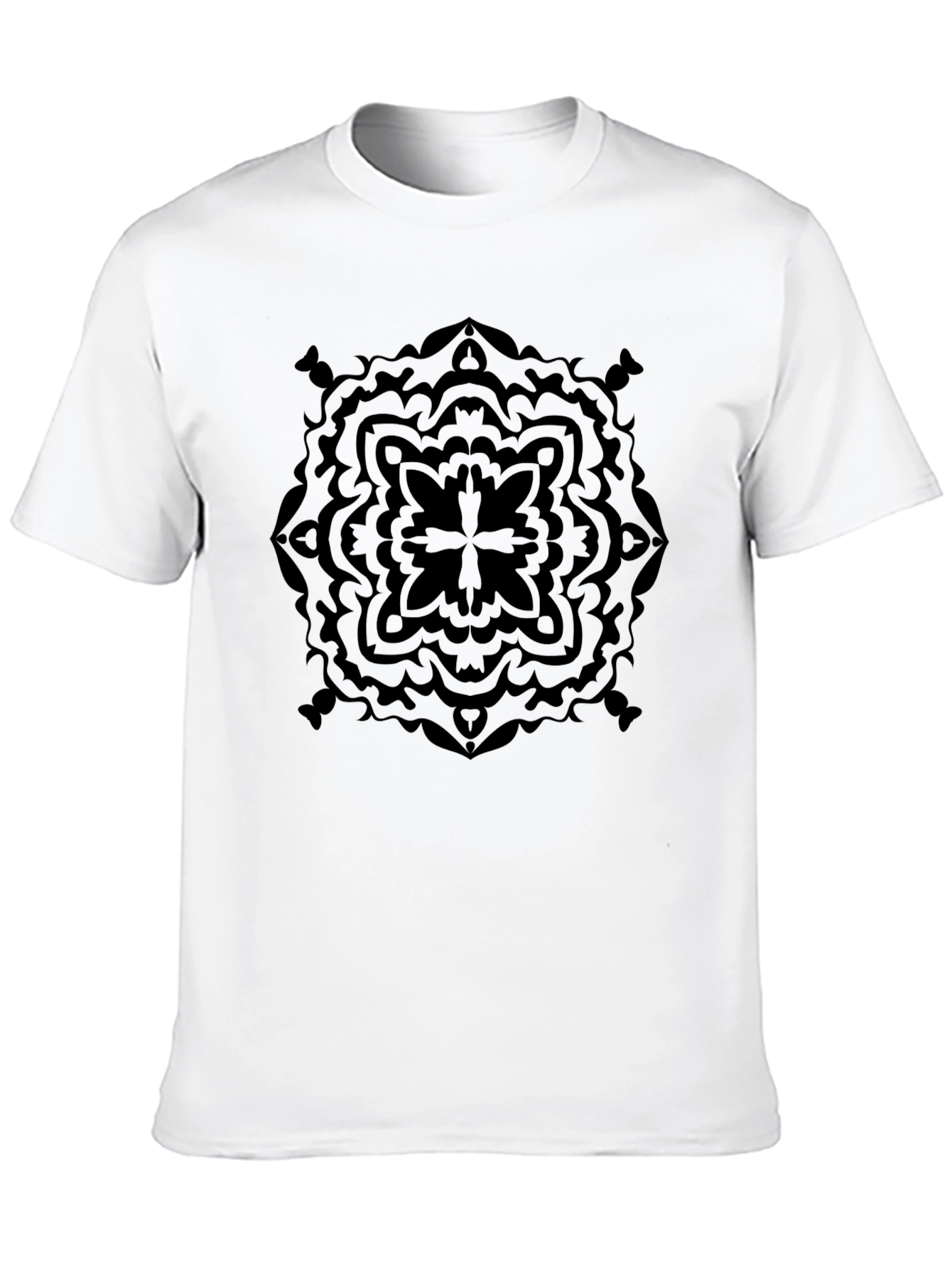 Black Geometric Mandala Graphic T-Shirt