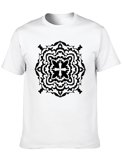Black Geometric Mandala Graphic T-Shirt