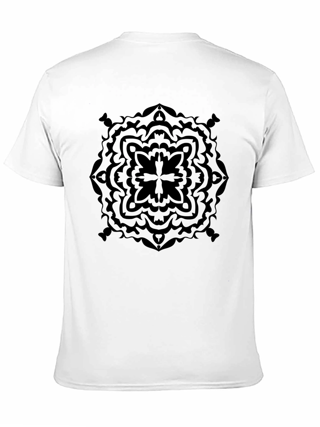 Black Geometric Mandala Graphic T-Shirt