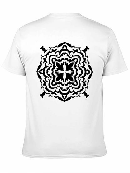 Black Geometric Mandala Graphic T-Shirt