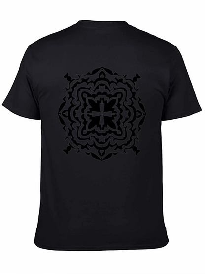 Black Geometric Mandala Graphic T-Shirt
