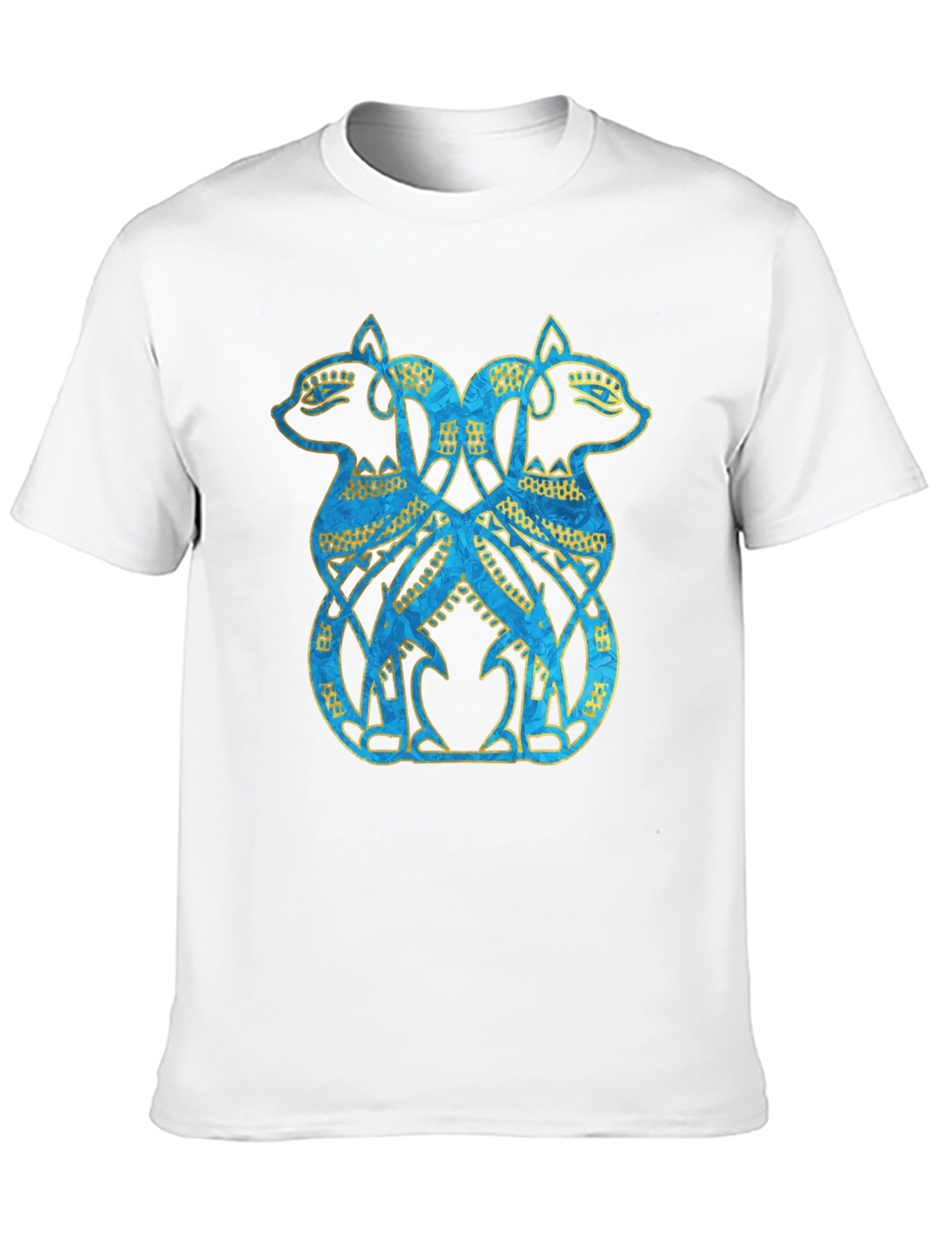 Twin Feline Graphic Tee - Celtic Knot Style