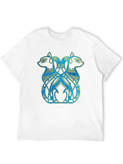 Twin Feline Graphic Tee - Celtic Knot Style