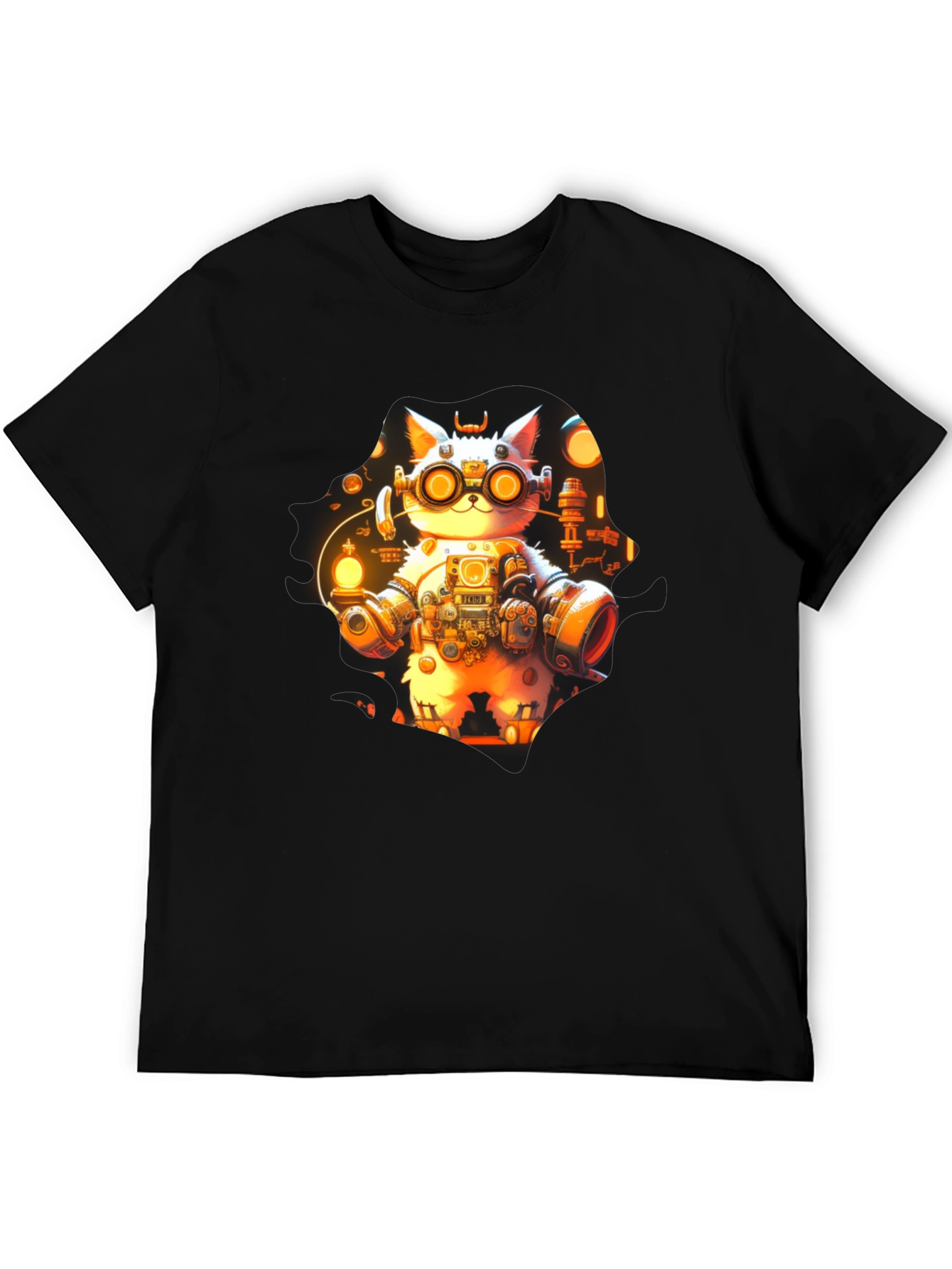 Steampunk Cat T-Shirt - Unique Graphic Tee