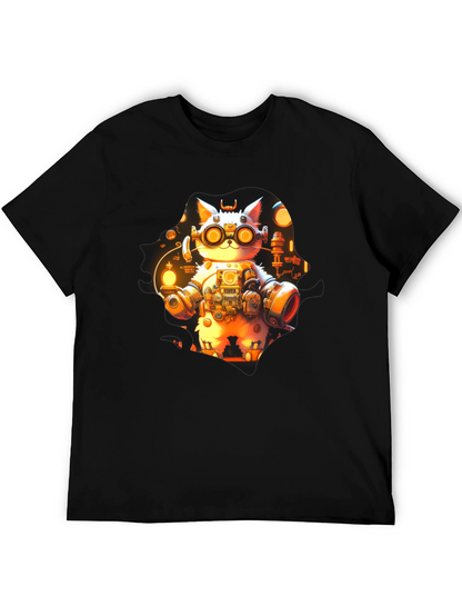 Steampunk Cat T-Shirt - Unique Graphic Tee