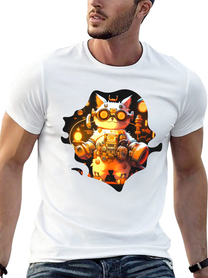 Steampunk Cat T-Shirt - Unique Graphic Tee