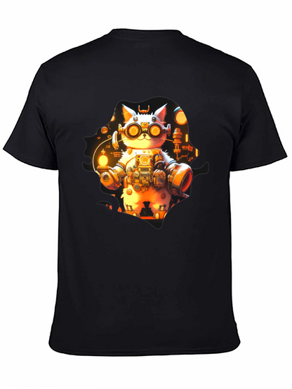 Steampunk Cat T-Shirt - Unique Graphic Tee