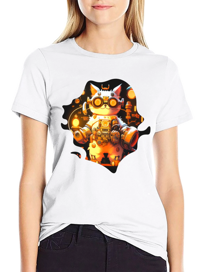 Steampunk Cat T-Shirt - Unique Graphic Tee