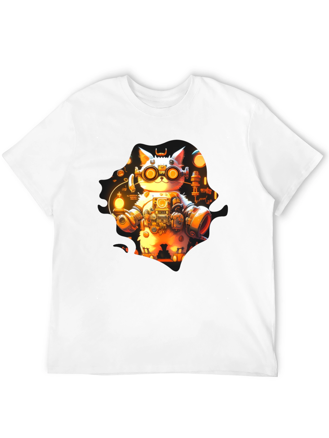 Steampunk Cat T-Shirt - Unique Graphic Tee