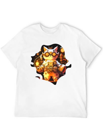 Steampunk Cat T-Shirt - Unique Graphic Tee