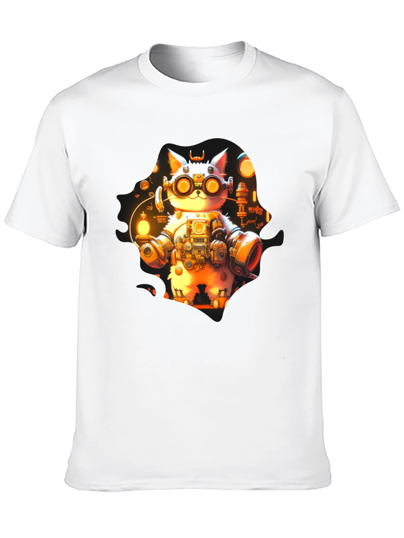Steampunk Cat T-Shirt - Unique Graphic Tee
