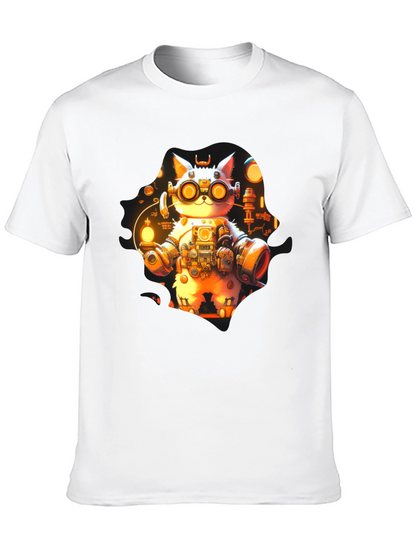 Steampunk Cat T-Shirt - Unique Graphic Tee