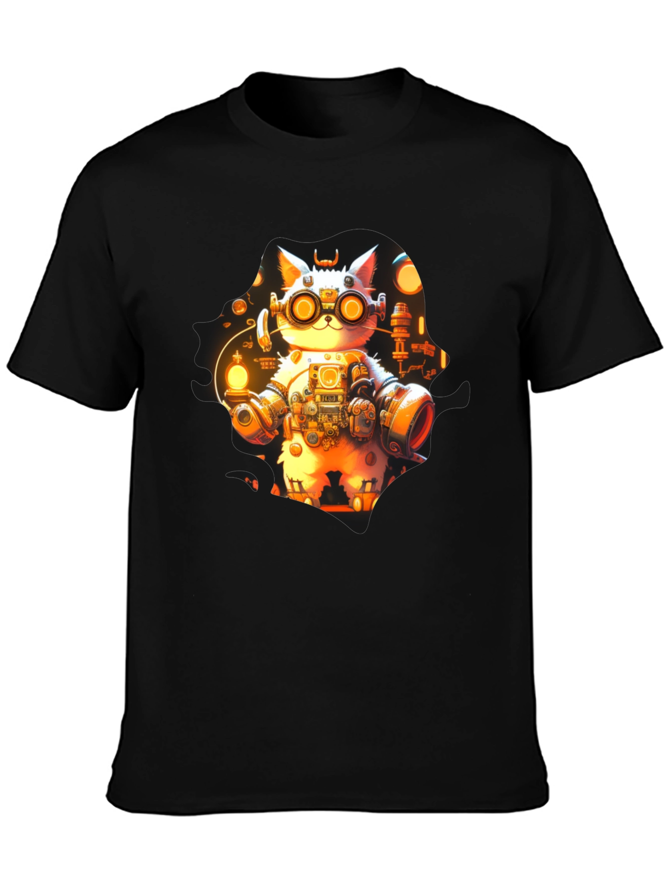 Steampunk Cat T-Shirt - Unique Graphic Tee