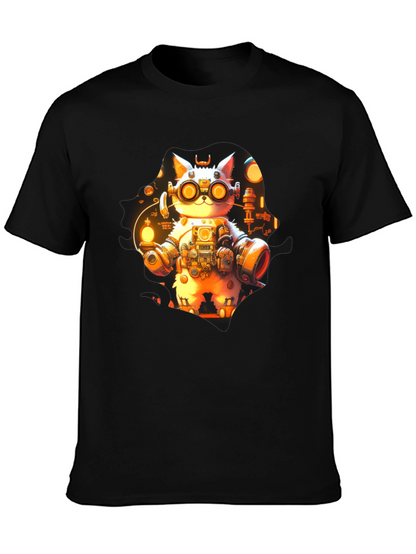 Steampunk Cat T-Shirt - Unique Graphic Tee