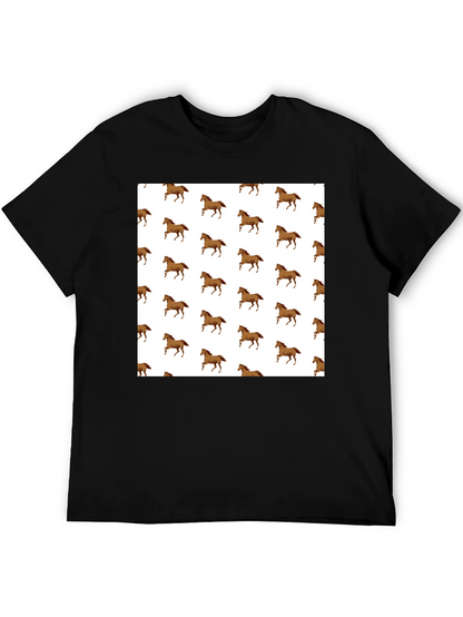 Horse Pattern T-Shirt - Classic Black Tee