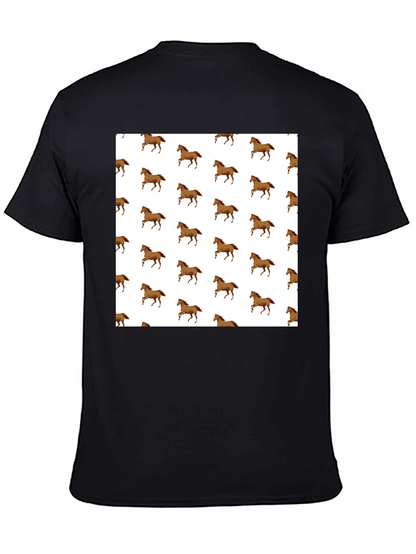 Horse Pattern T-Shirt - Classic Black Tee