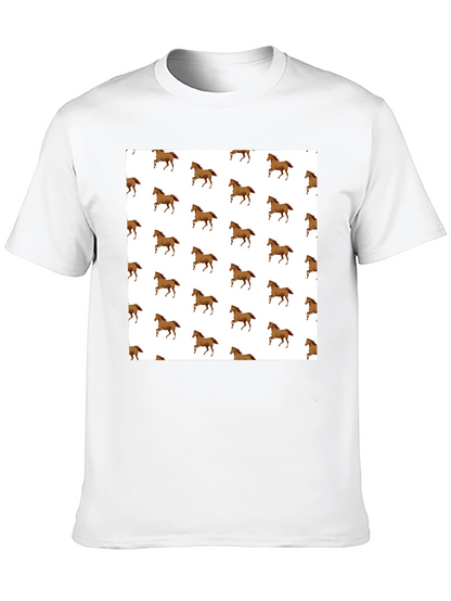 Horse Pattern T-Shirt - Classic Black Tee