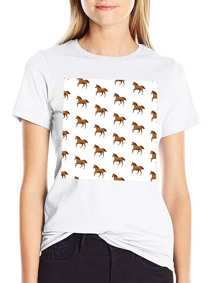 Horse Pattern T-Shirt - Classic Black Tee