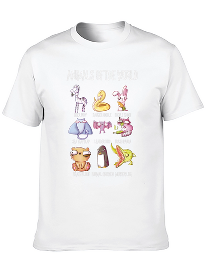 Animals of the World T-Shirt Funny Graphic Tee