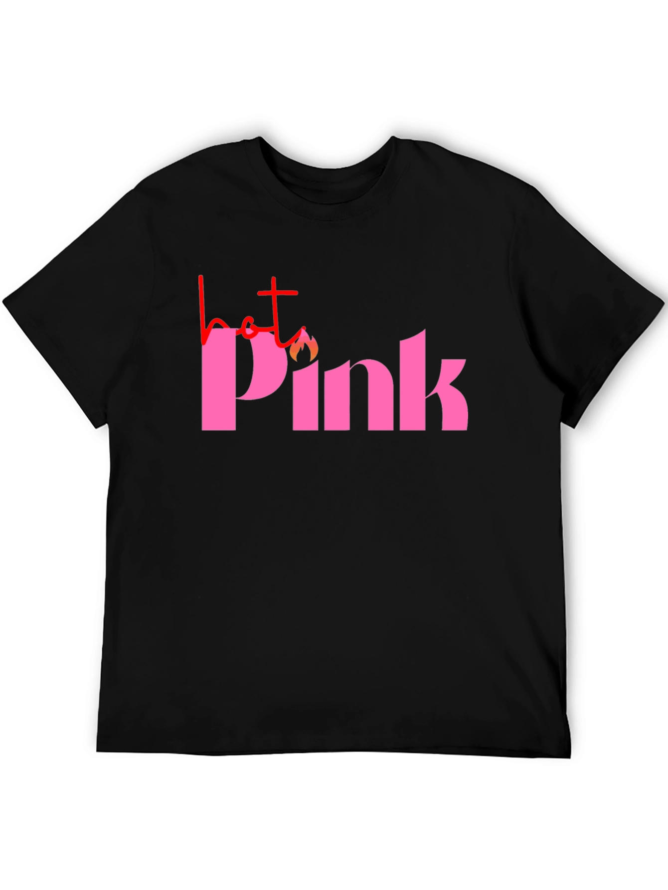 Hot Pink Graphic Tee - Black Casual T-Shirt