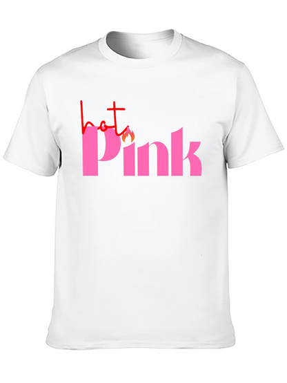 Hot Pink Graphic Tee - Black Casual T-Shirt