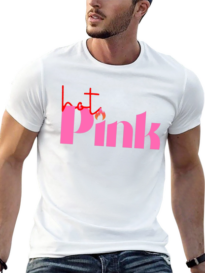 Hot Pink Graphic Tee - Black Casual T-Shirt