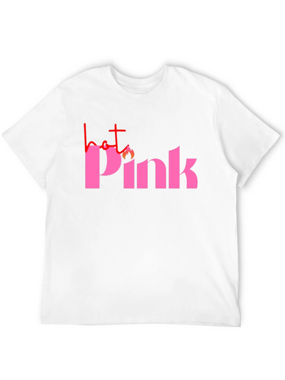 Hot Pink Graphic Tee - Black Casual T-Shirt