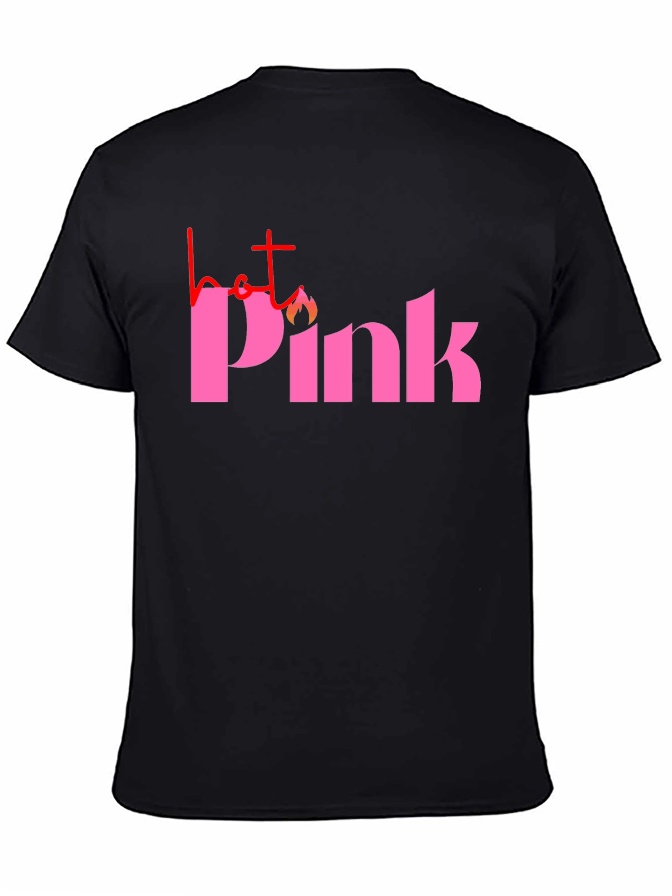 Hot Pink Graphic Tee - Black Casual T-Shirt