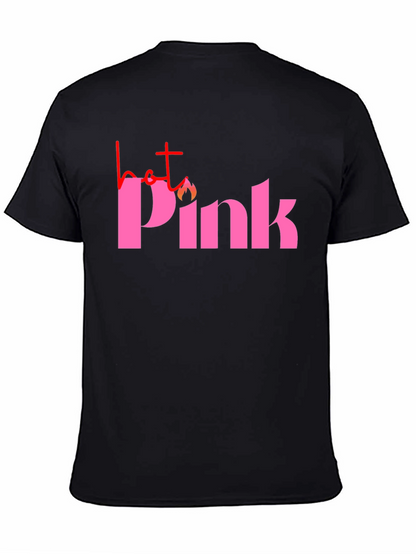 Hot Pink Graphic Tee - Black Casual T-Shirt