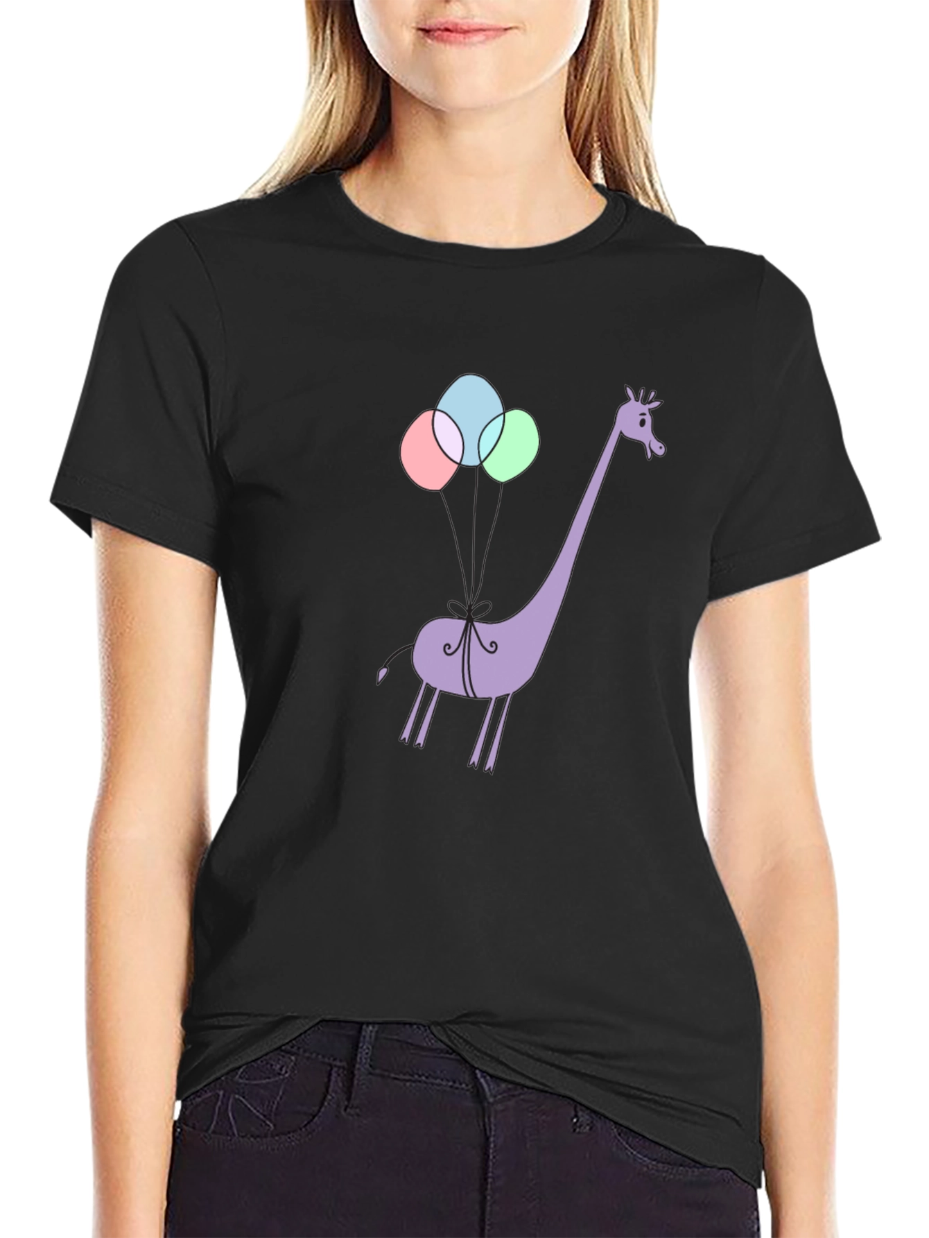 Giraffe Balloons Graphic Tee