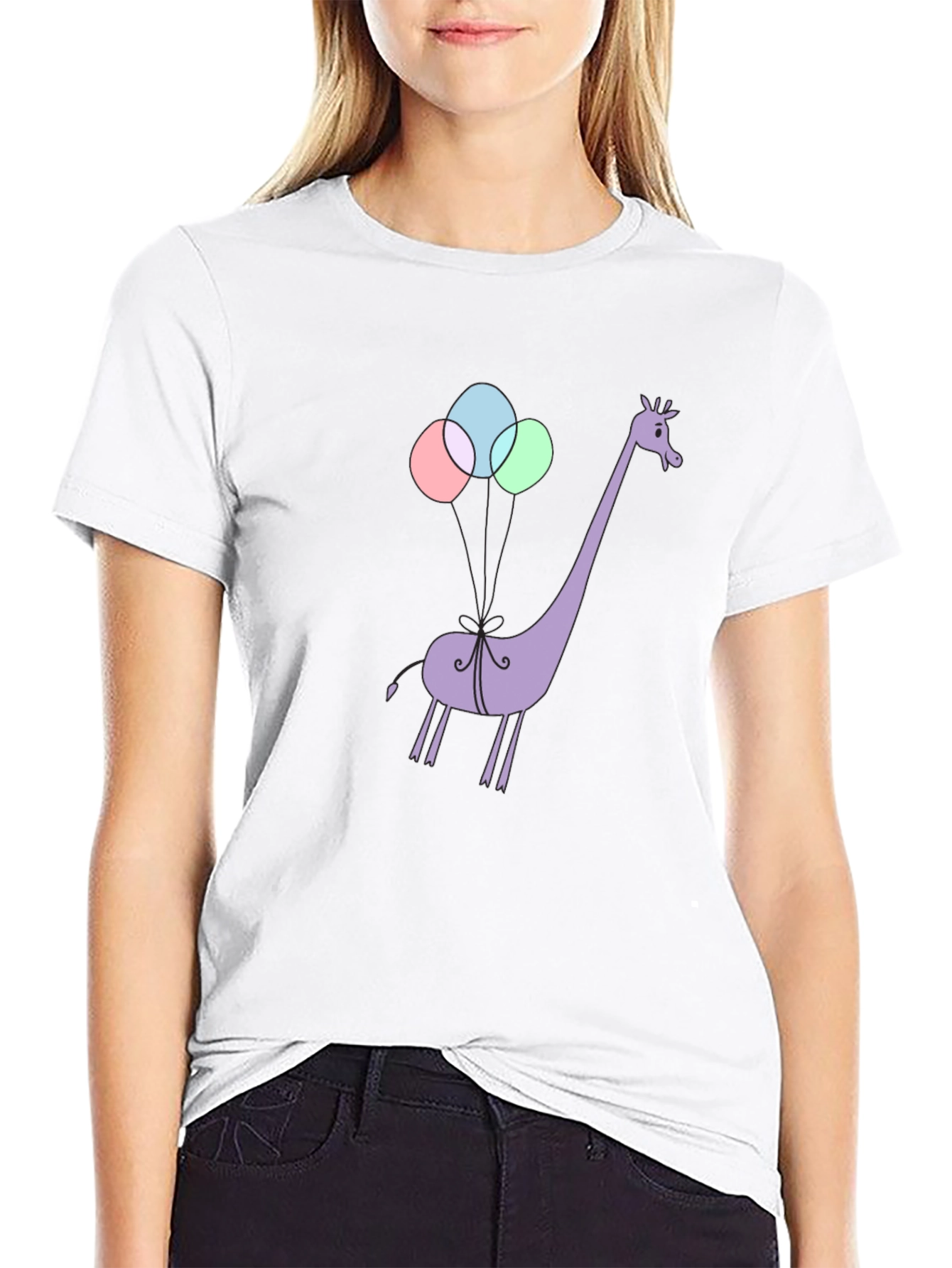 Giraffe Balloons Graphic Tee