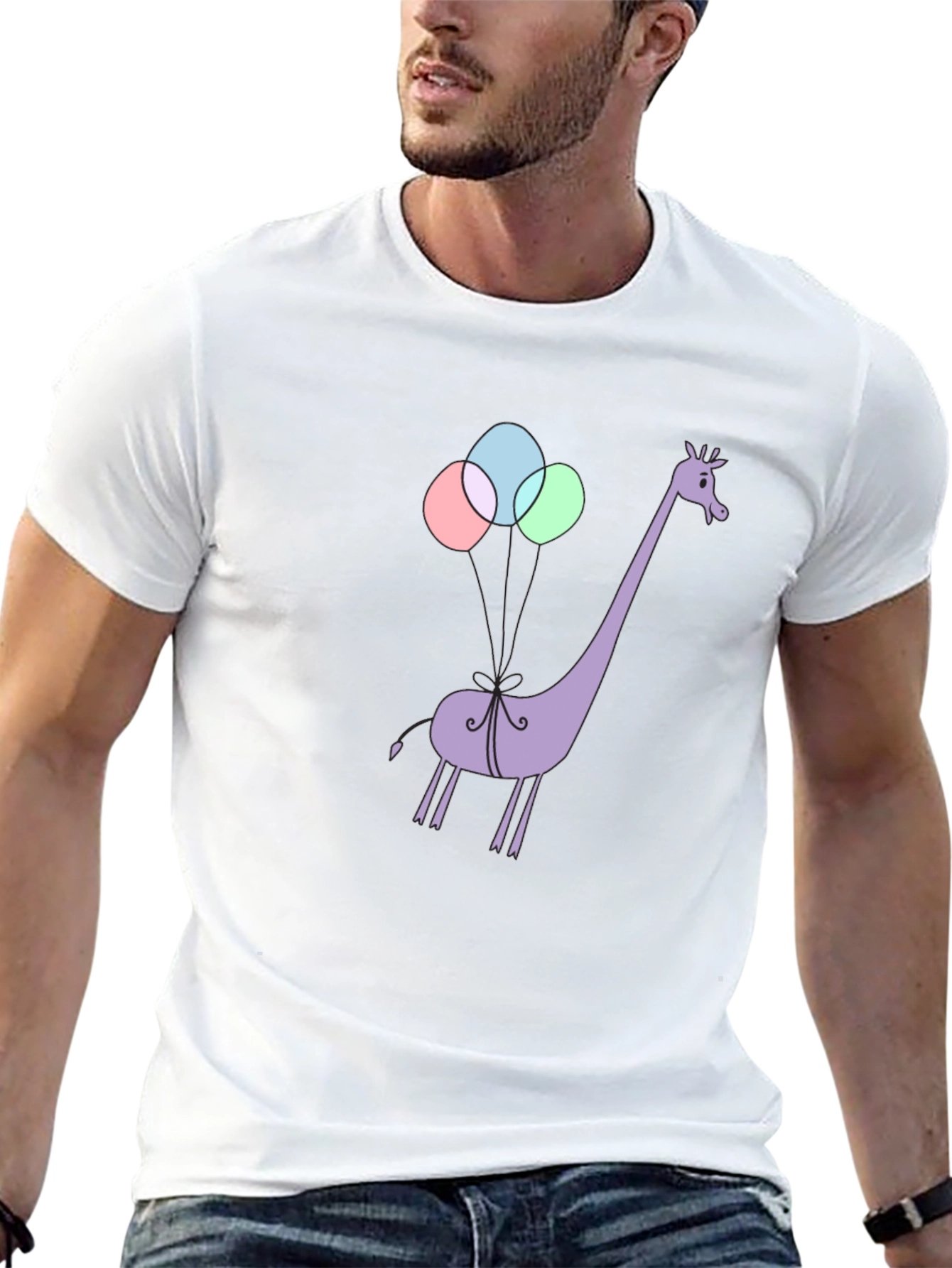 Giraffe Balloons Graphic Tee