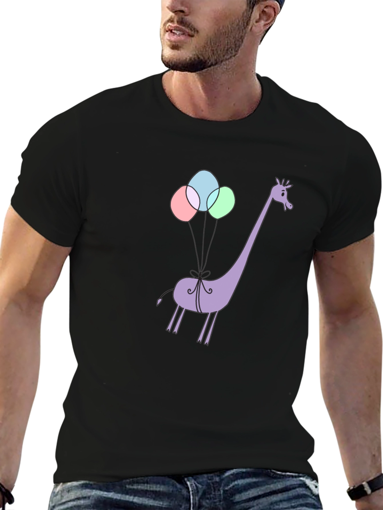 Giraffe Balloons Graphic Tee