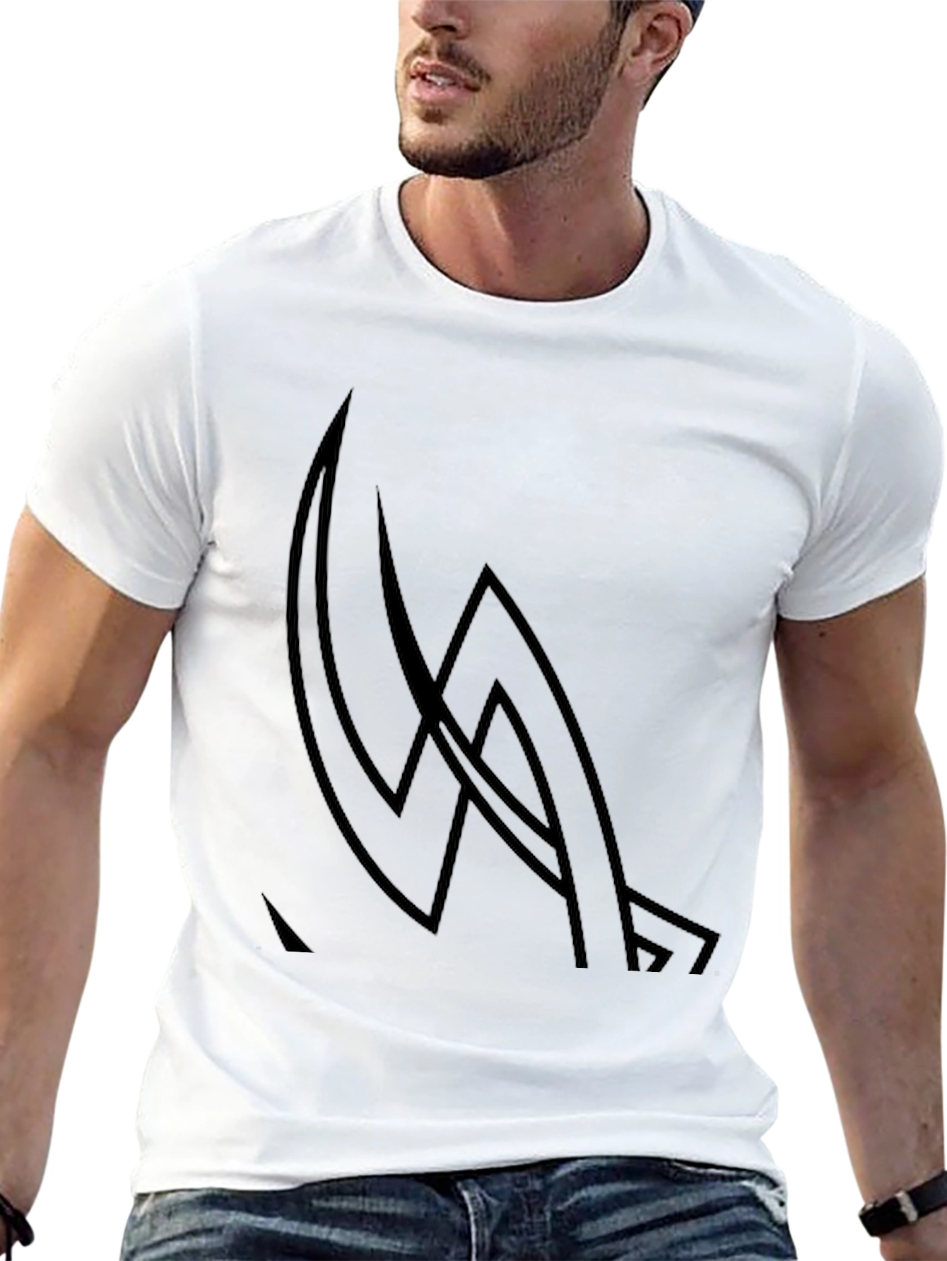 Modern Black Graphic Tee - Abstract Design