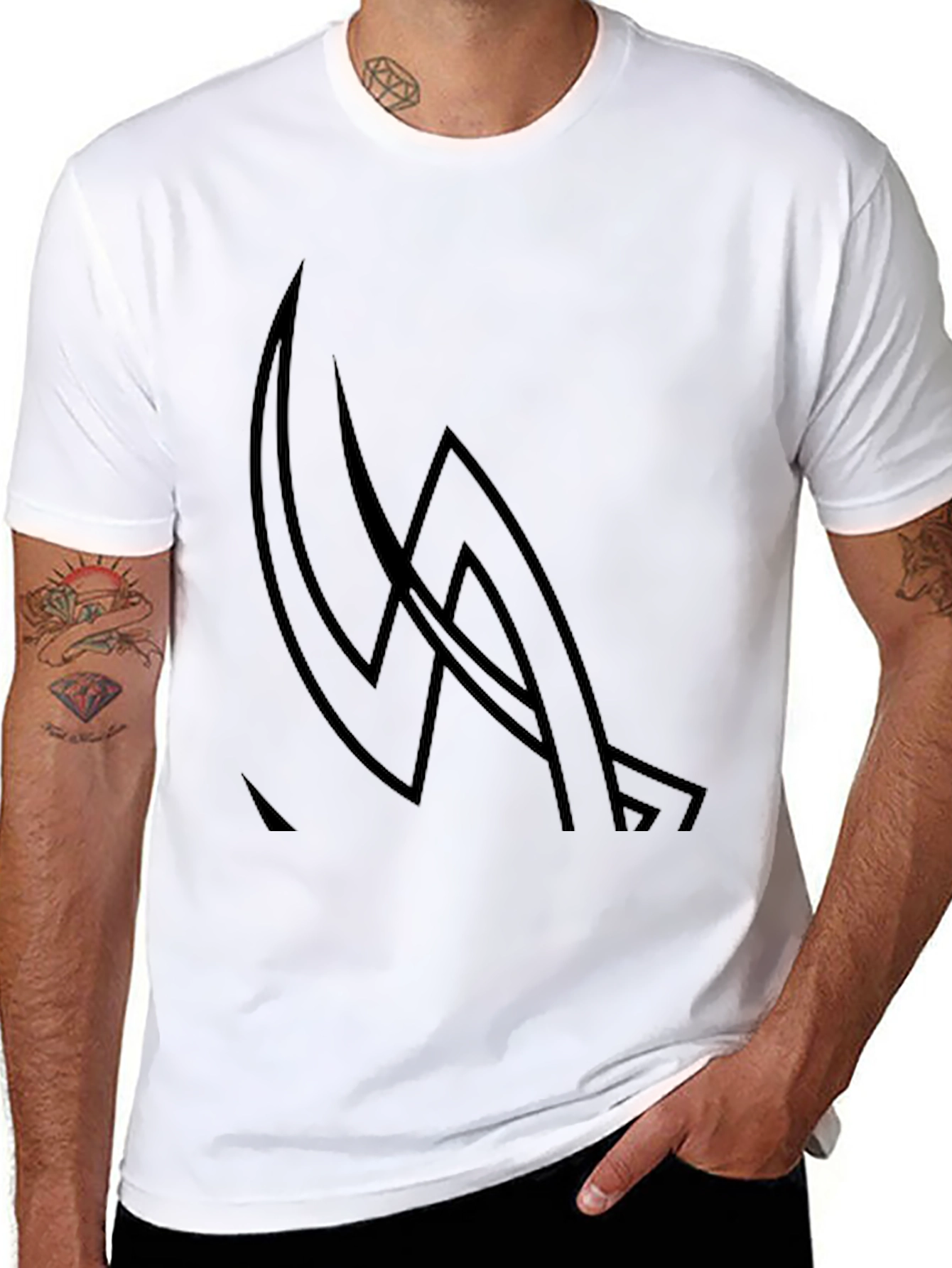 Modern Black Graphic Tee - Abstract Design