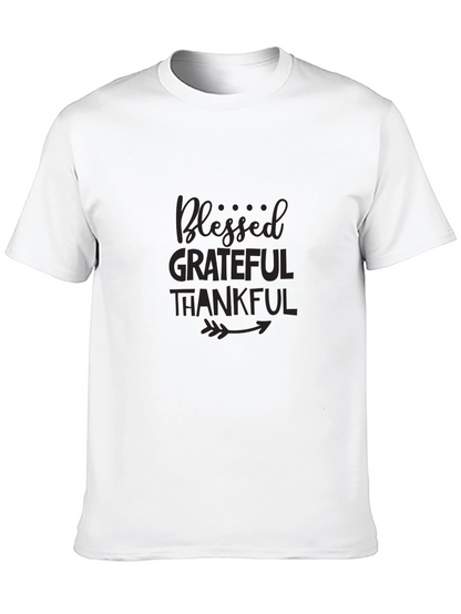 Blessed Grateful Thankful T-Shirt - Black